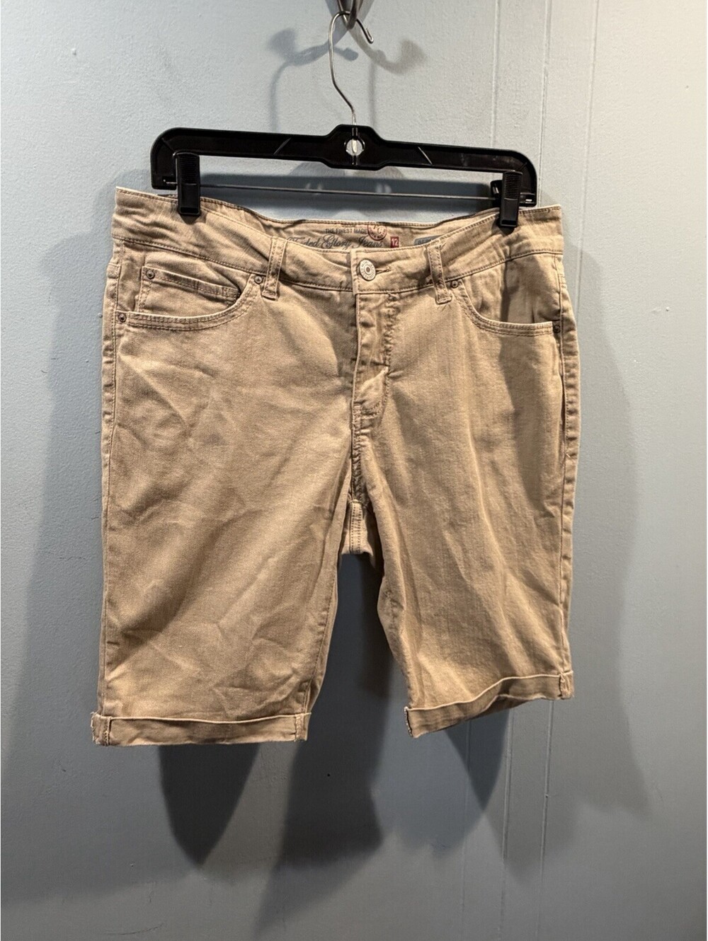 Womens Faded Glory Jeans Size 12 Beige Short Denim